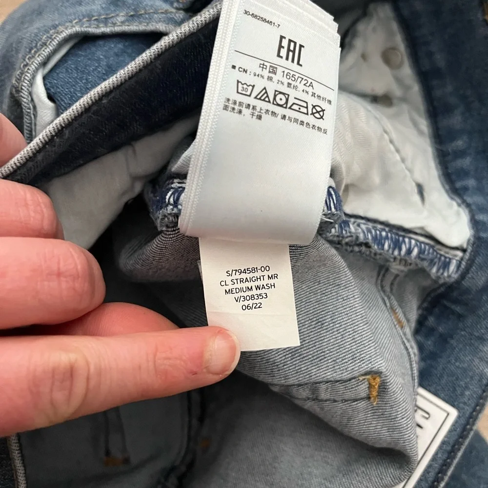 NWT GAP Women’s Classic Mid Rise Straight Jeans Medium Wash - Size 28/6 - Picture 6 of 8